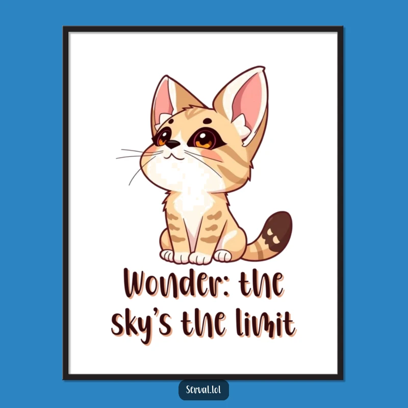 Free Printable Wall Art: Serene Serval Gazing, Dreamy Decor Download