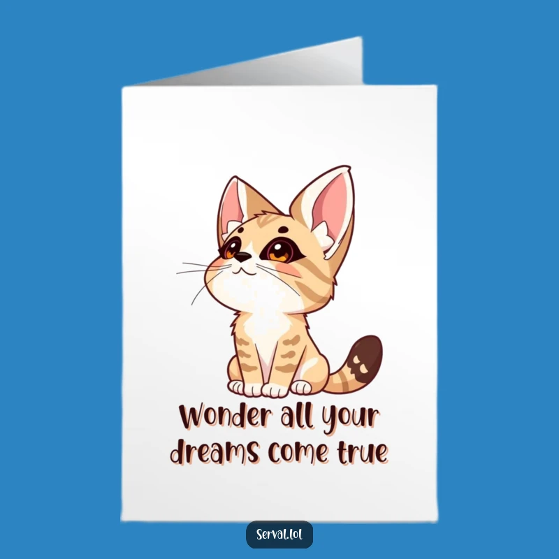 Free Printable Congrats Card: Wonder-Filled Serval, Inspiring Downloadable Gift