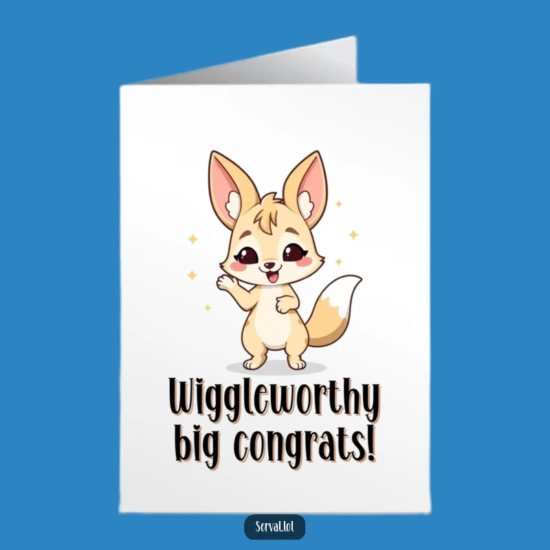 Free Printable Dancing Serval Congrats Card - Joyful Downloadable Celebration