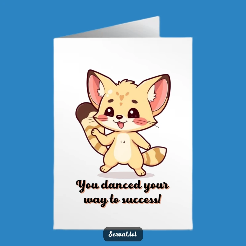 Free Printable Serval Congrats Card: Dazzling Dance Downloadable Celebration