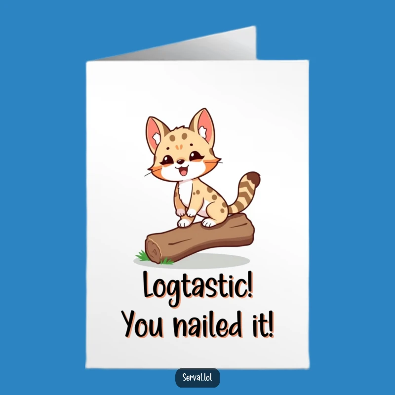 Free Printable Congrats Card: Proud Serval Achievement Downloadable Gift