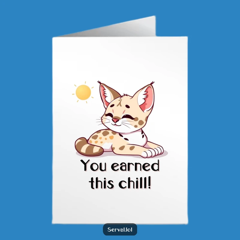 Free Printable Congrats Card: Content Serval Stretch, Joyful Downloadable Celebration