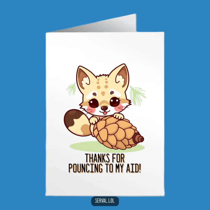 Free Printable Kawaii Serval Thank You Card - Whimsical Downloadable Gift for Expressing Gratitude