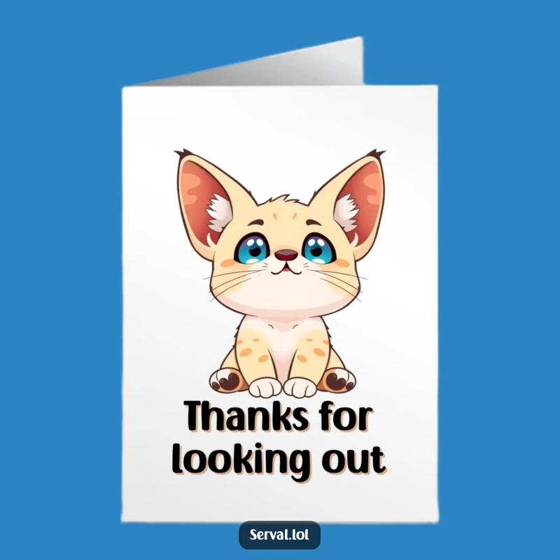 Free Printable Thank You Card: Dreaming Serval, Funny DIY Downloadable Gift