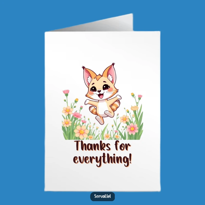 Joyful Serval Flowers Free Printable Thank You Card - Cute Download