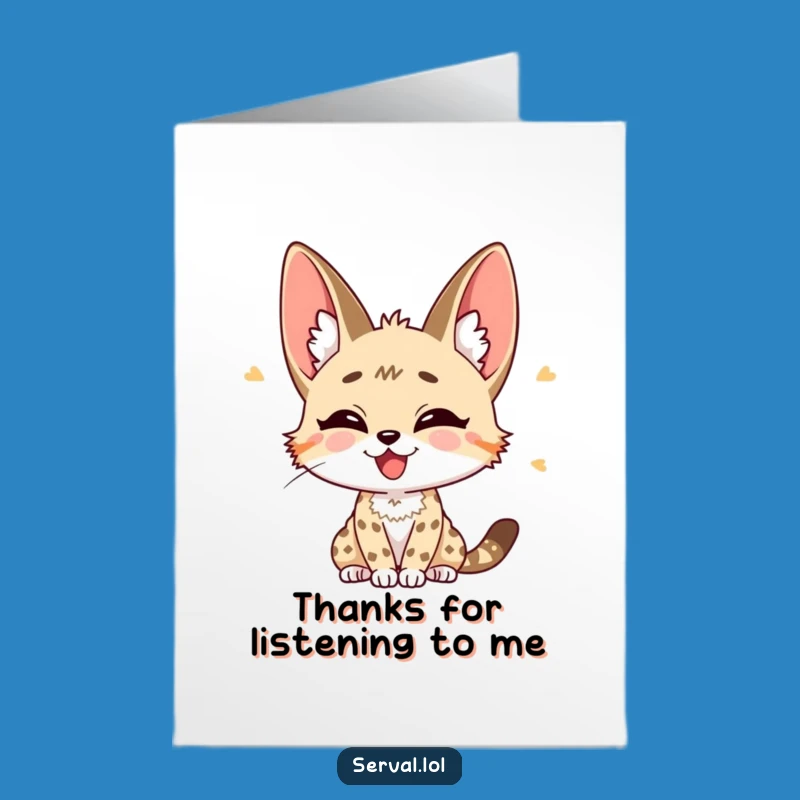 Free Printable Grateful Serval Thank You Card - Heartfelt Downloadable Note