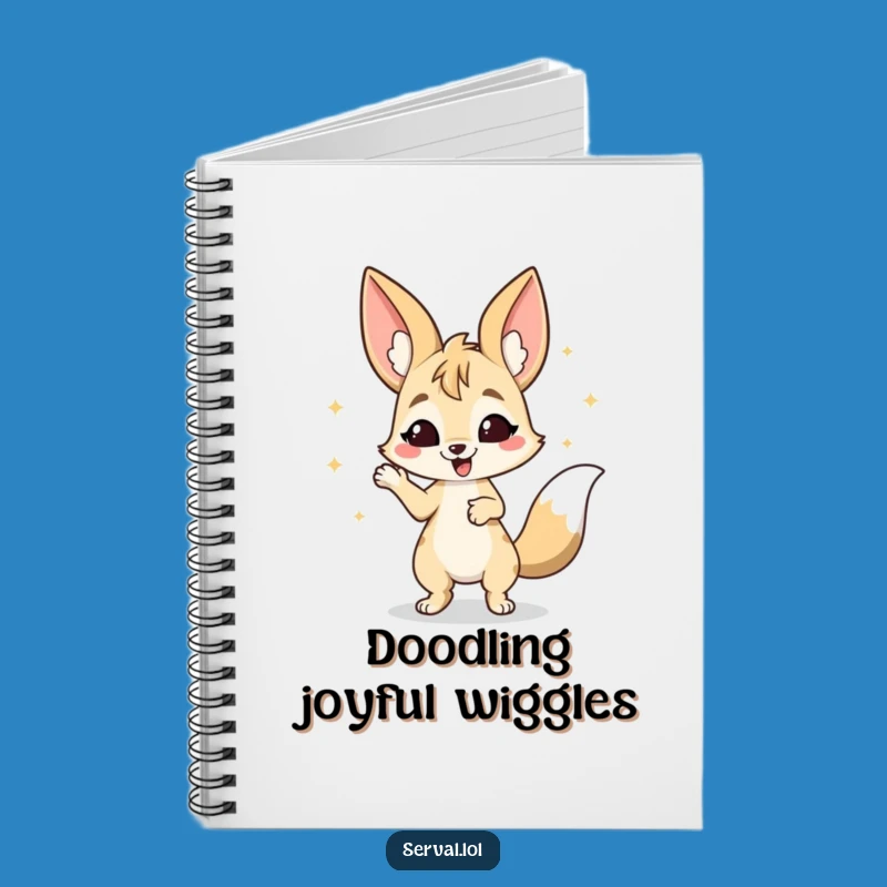 Funny Serval Wiggle Notebook: Dancing Cat Journal, Joyful Gift for Writers