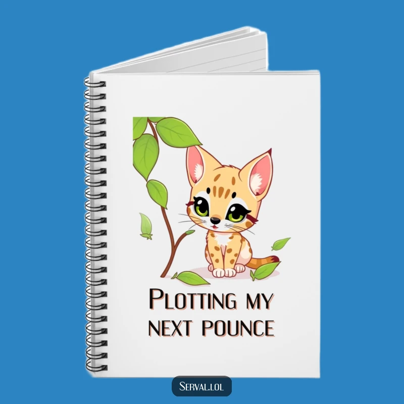 Funny Serval Leaf Stalking Notebook: Hilarious & Inspiring Gift for Writers