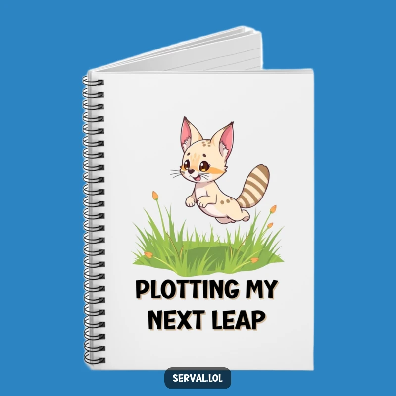 Funny Serval Leap Notebook: Jot Down Your Playful Ideas