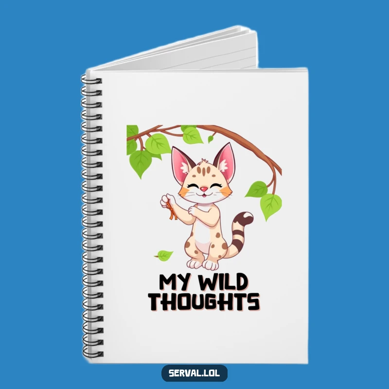 Funny Serval Notebook - Playful Vine Journal, Ideal Humorous Stationery
