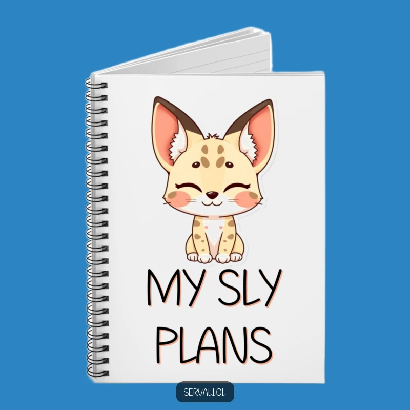 Funny Serval Notebook - Winking Journal, Ideal Humorous Stationery