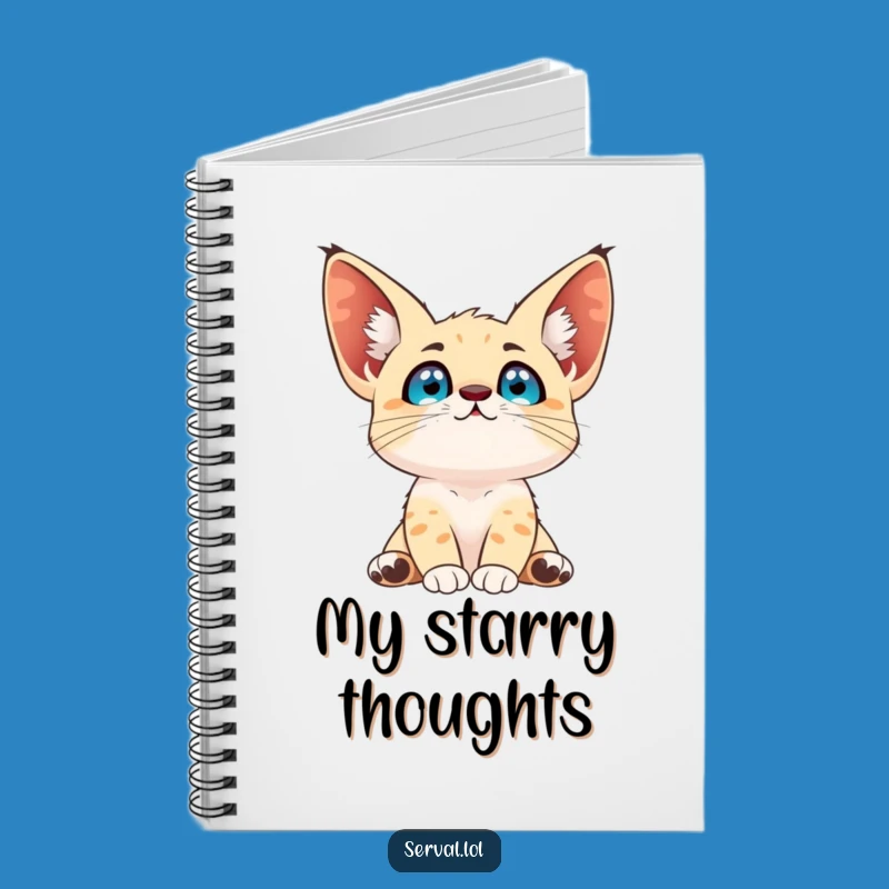 Funny Serval Sky Gazer Notebook: Capture Dreams with Bright-Eyed Wonder