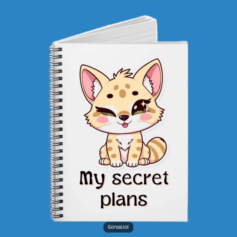 Funny Winking Serval Notebook: Jot Down Secrets with Playful Style