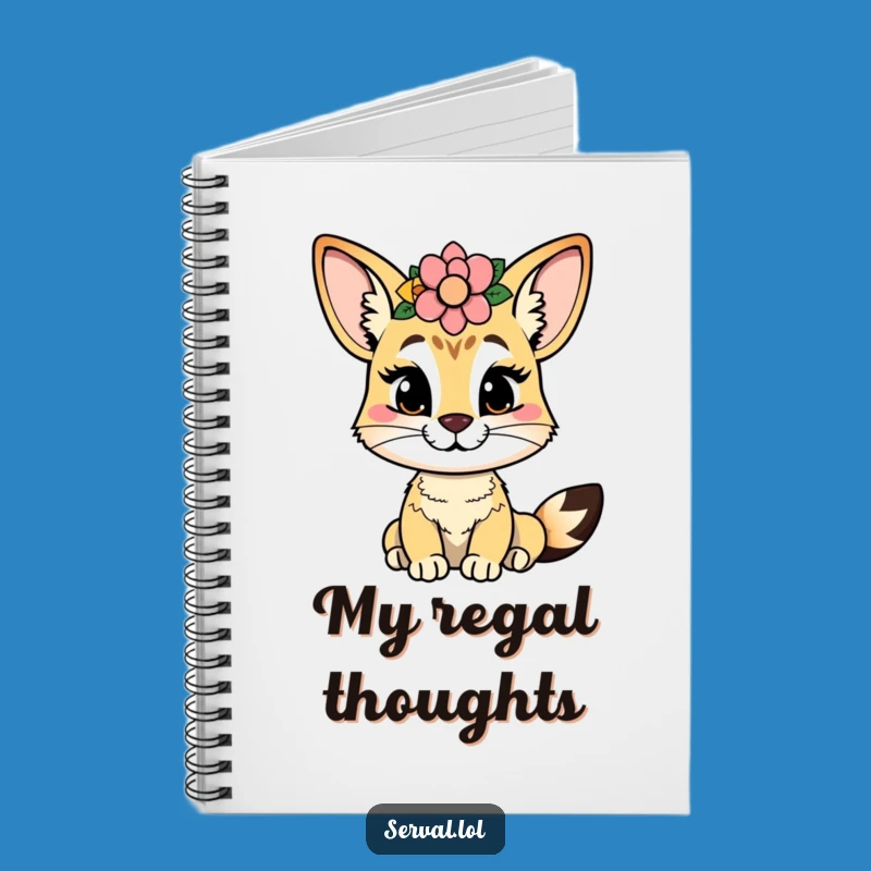 Funny Serval Flower Crown Notebook: Jot Down Ideas with Cheeky Charm