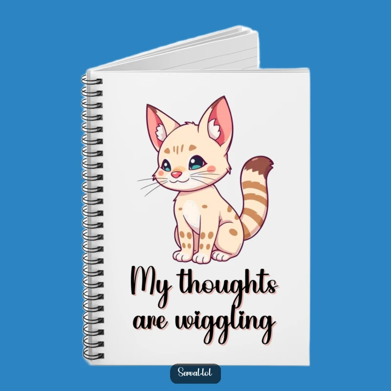 Funny Serval Tail Wiggle Notebook - Hilarious Journal for Cat Lovers!