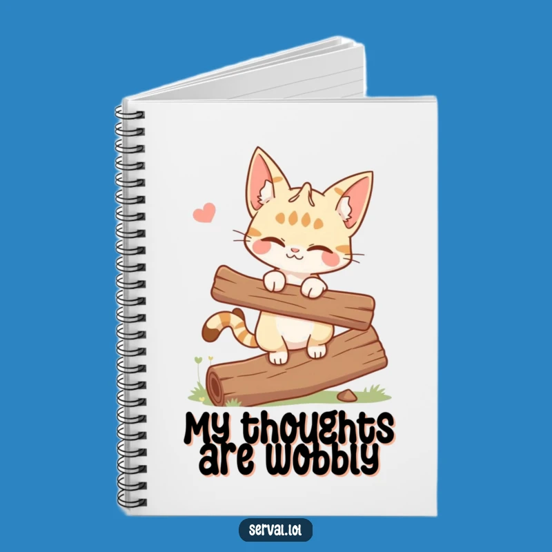 Funny Winking Serval Cat Notebook - Log Balance Journal Gift