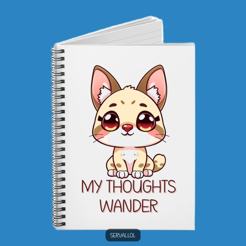 Funny Serval Notebook: Curious Eyes Journal, Perfect Humorous Creative Gift