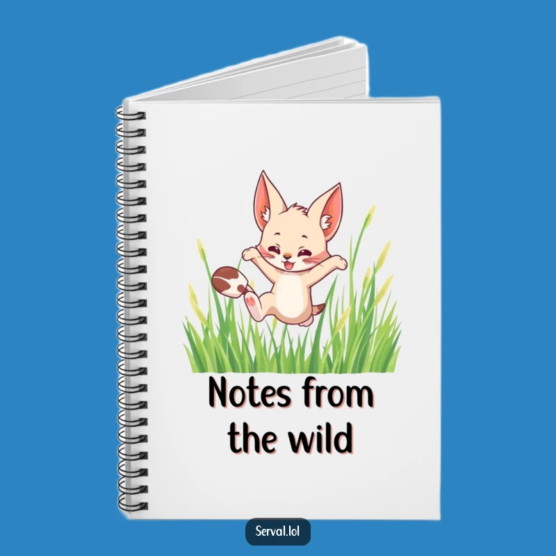 Funny Serval Leaping Notebook: Jot Down Adventures With a Wild Cat