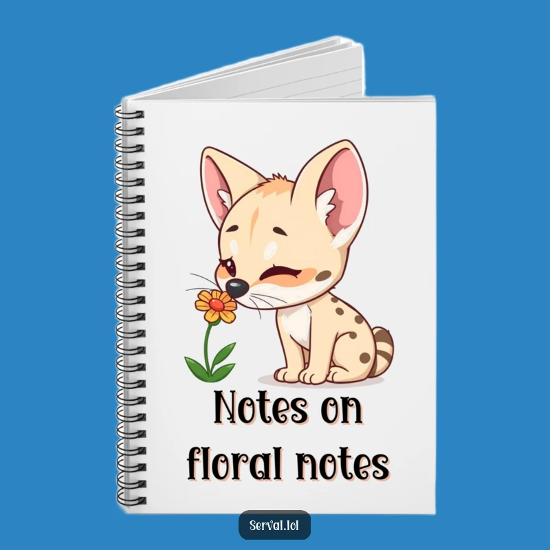 Funny Serval Flower Sniffing Notebook: Journal Your Delights Naturally