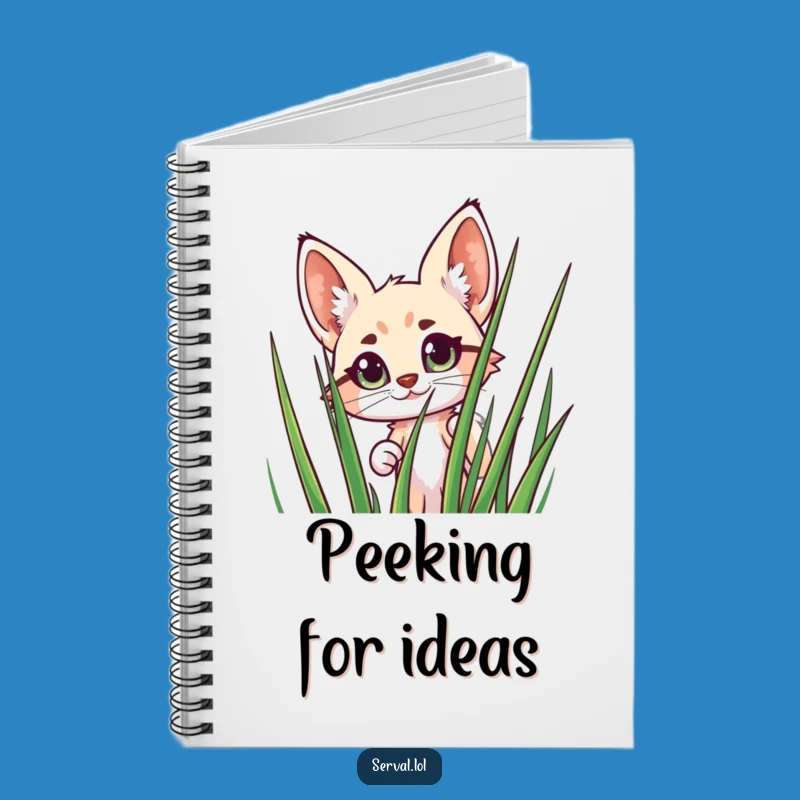 Funny Serval Peeking Notebook: Jot Down Ideas with Wild Humor
