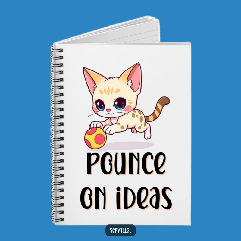 Funny Serval Pounce Notebook: Agile Journal for Focused Notes Gift