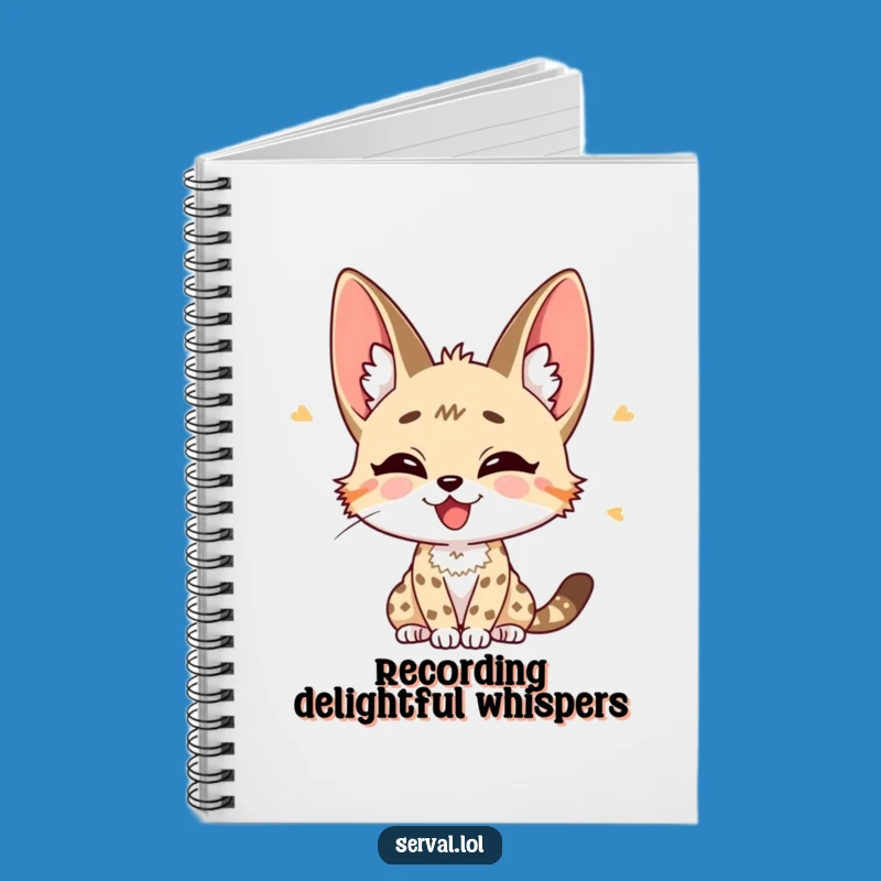 Funny Serval Listening Notebook: Perked Ears Cat Journal, Joyful Gift for Writers