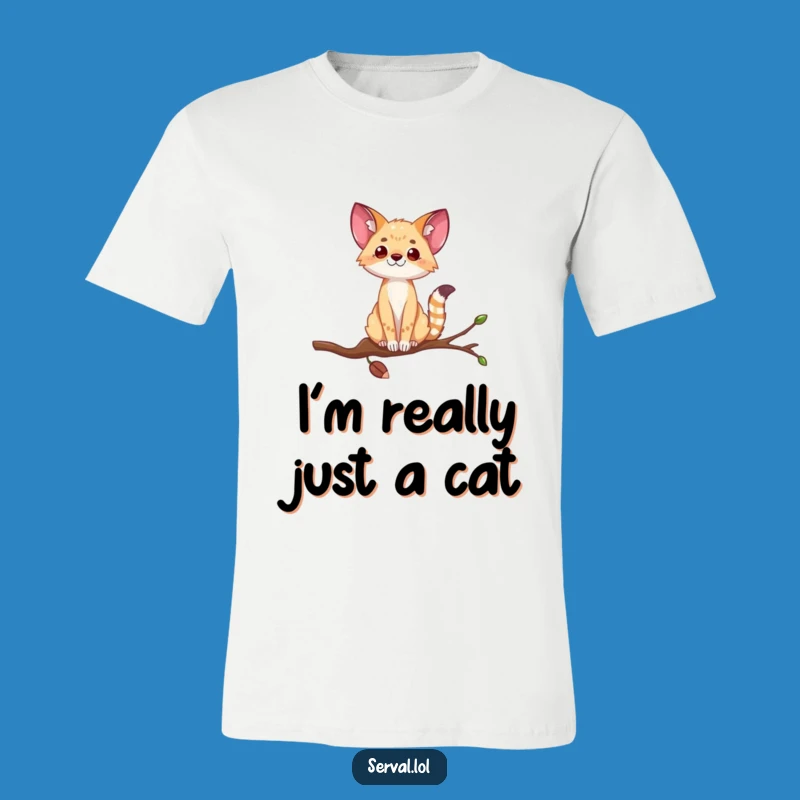 Funny Serval Branch Balance T-Shirt: A Hilarious Gift for Nature Enthusiasts