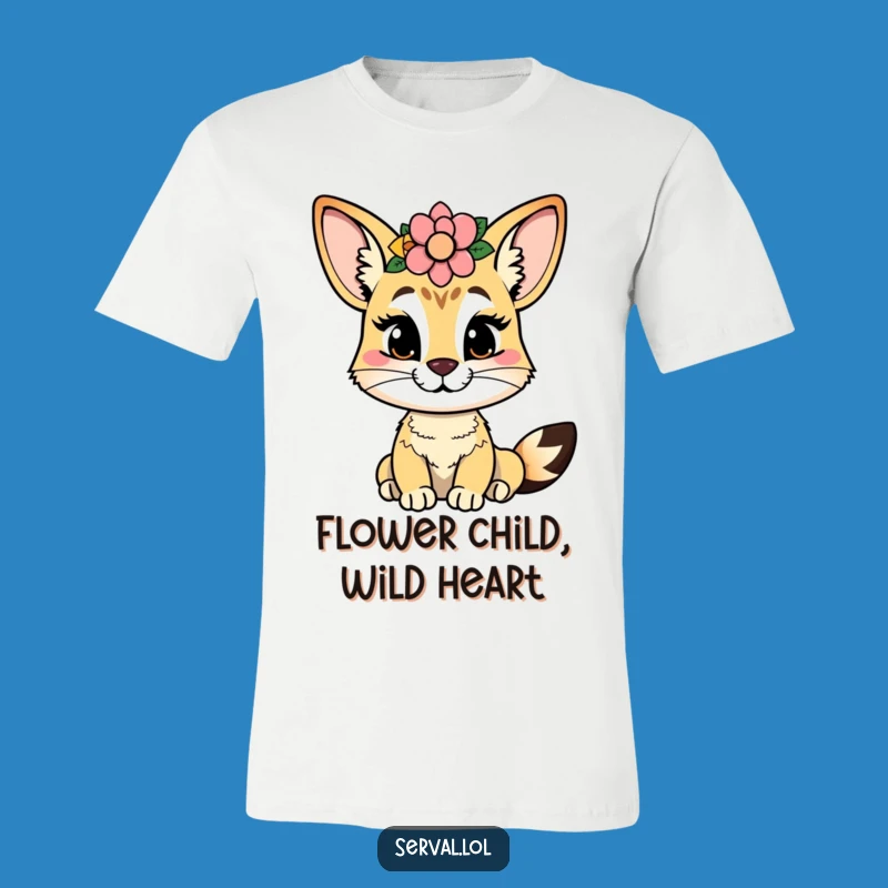 Funny Serval Flower Crown T-Shirt: Show Off Your Cheeky, Floral Style
