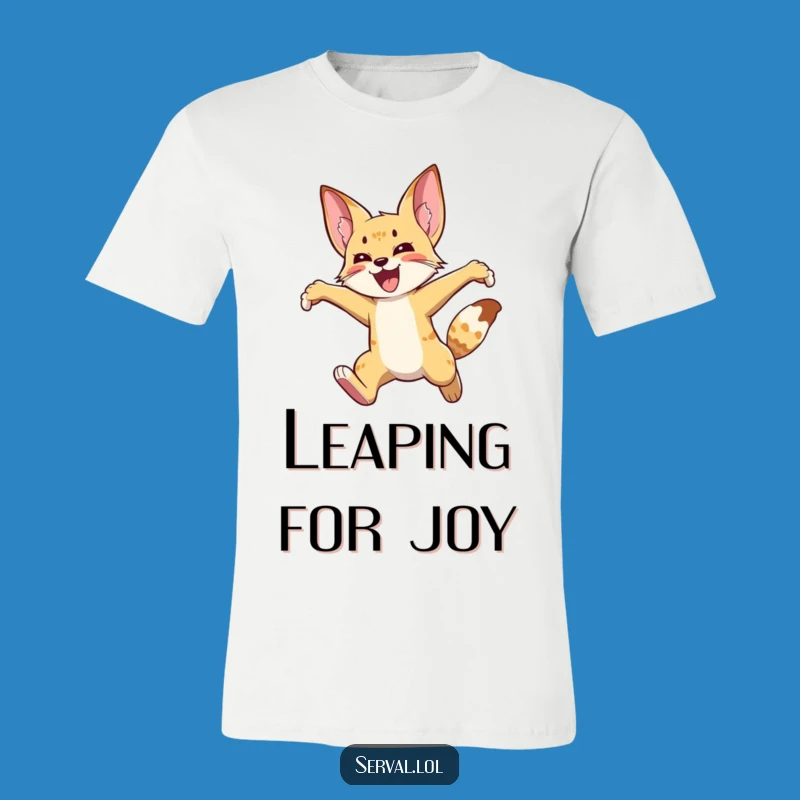 Funny Serval Joyful Leap T-Shirt: Hilarious Gift for High Spirits