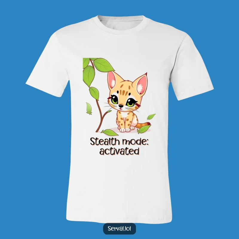 Funny Serval Leaf Stalking Tee: A Hilarious & Exciting Gift for Animal Enthusiasts