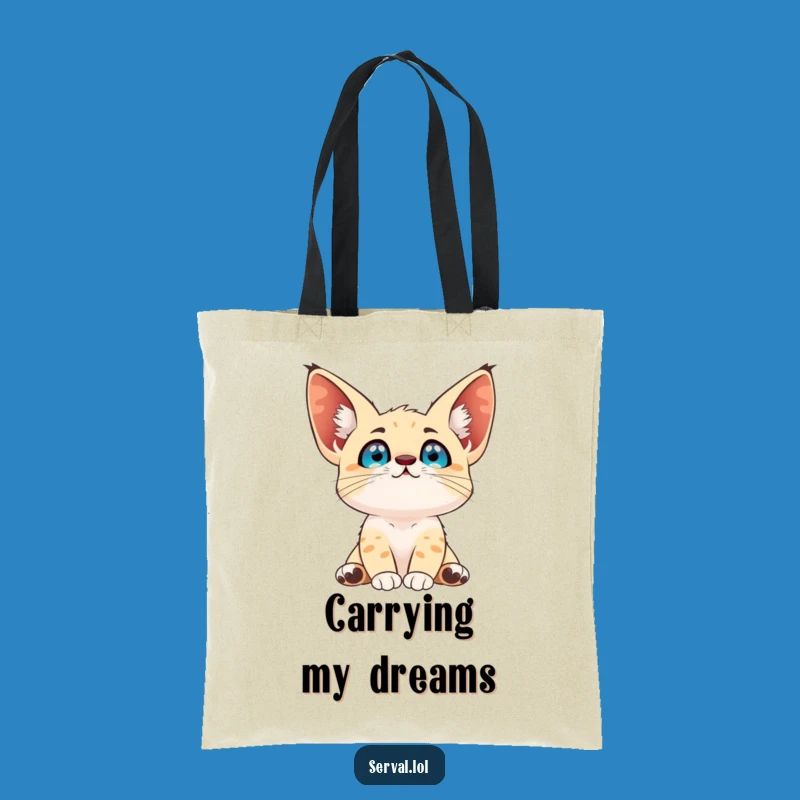 Funny Serval Sky Gazer Tote Bag: Carry Your Dreams with Feline Grace