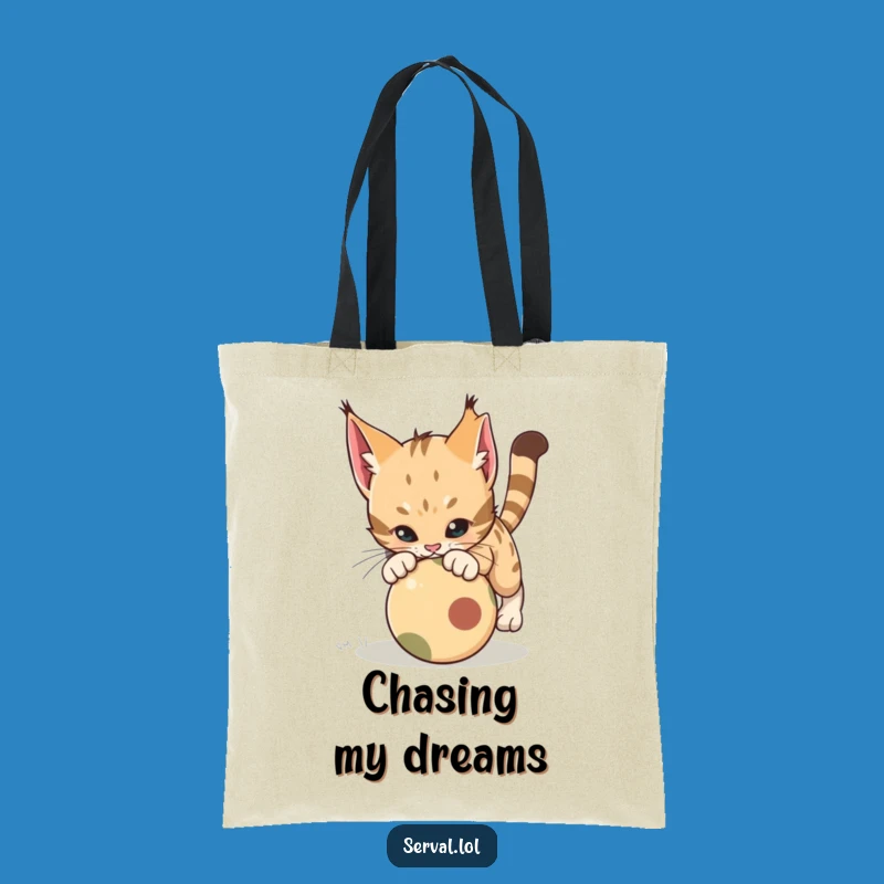 Funny Serval Pounce Tote Bag: Stylish Cat Action Accessory, Ideal Funny Gift Bag