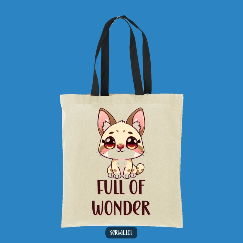 Funny Serval Tote Bag: Curious Eyes, Perfect Humorous Carry-All Gift