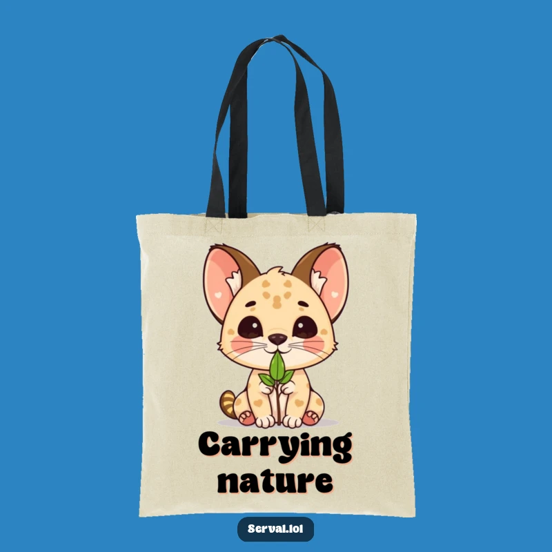 Funny Kawaii Serval Leaf Balance Tote Bag - Carry Your Cute Style