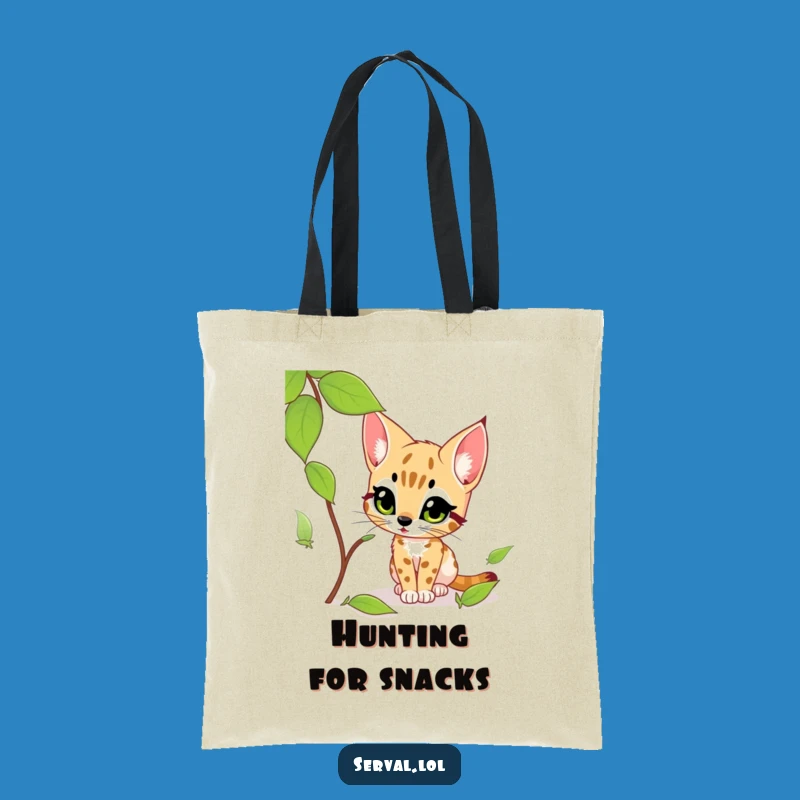 Funny Serval Leaf Stalking Tote Bag: Hilarious & Practical Gift for Adventurers