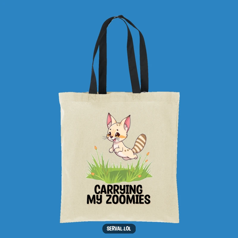 Funny Serval Leap Tote Bag: Carry Your Fun in Style
