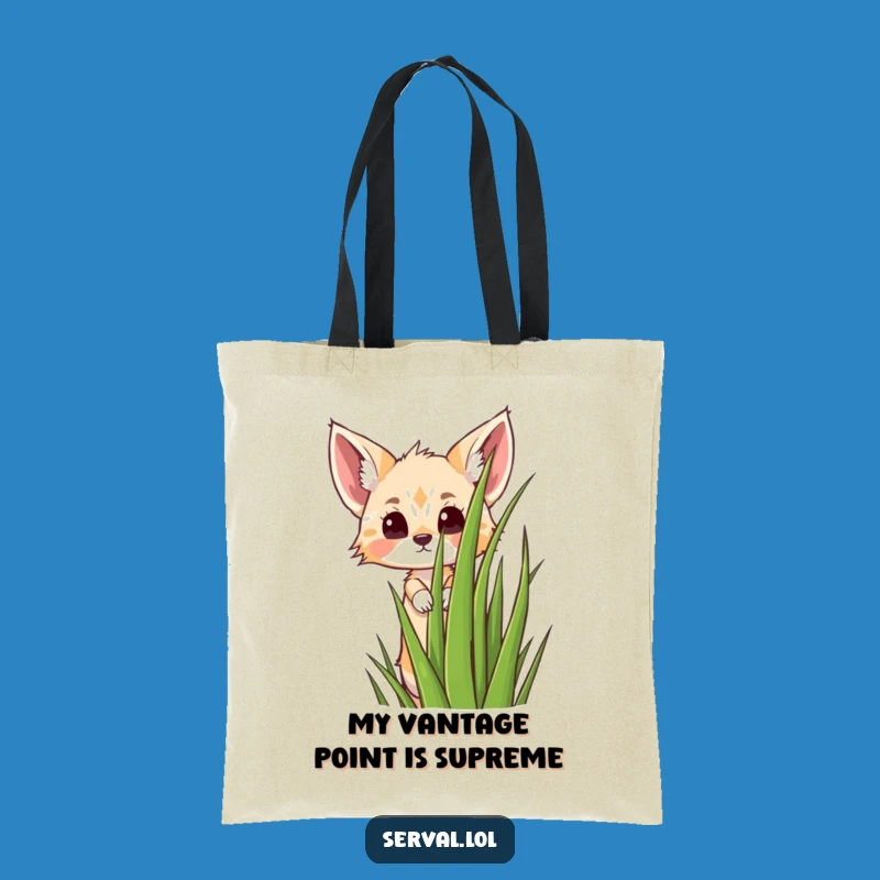 Funny Kawaii Serval Peeking Tote Bag - Stylish & Humorous Accessory